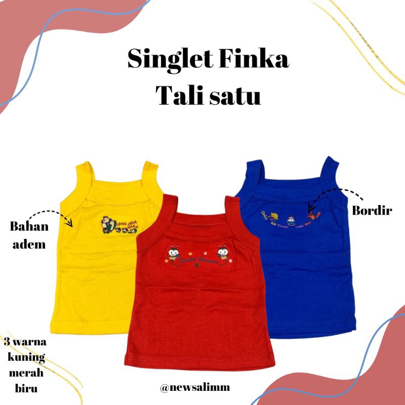 Singlet Finka Tali Satu/Singlet Baby Cewek/Singlet Harian/Singlet Finka