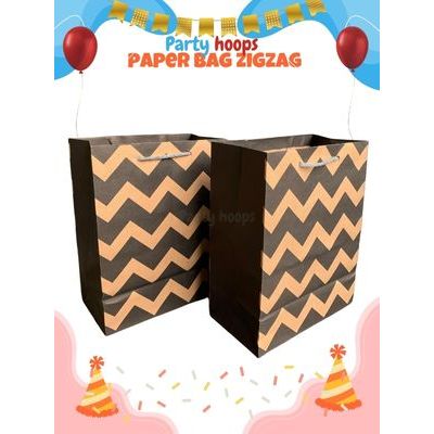 

1pcs Paper bag ukuran 20x10x25 Motif Zigzag Tas Souvenir Kertas Paperbag Zigzag Paper Bag Medium