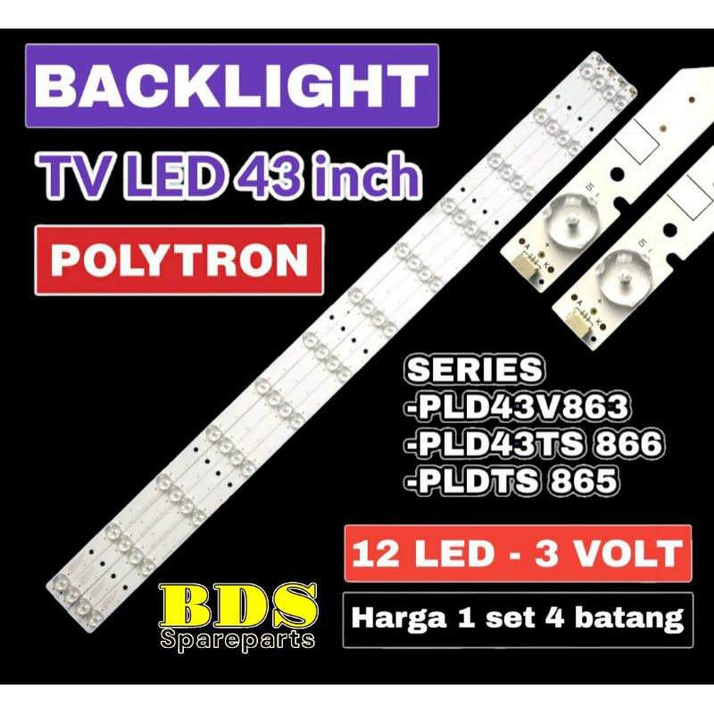 BACKLIGHT TV LED POLYTRON 43 INC PLD43V863 PLD43TV866 PLD43TS866 PLD43TS865