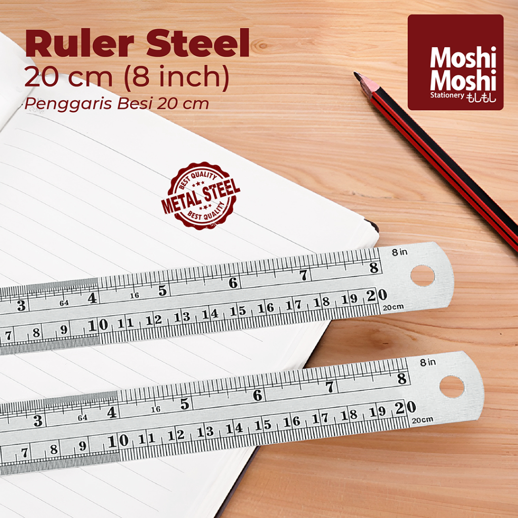 

Penggaris Besi Moshi Ruler Steel 20 cm Ukuran Akurat Tebal dan Kuat