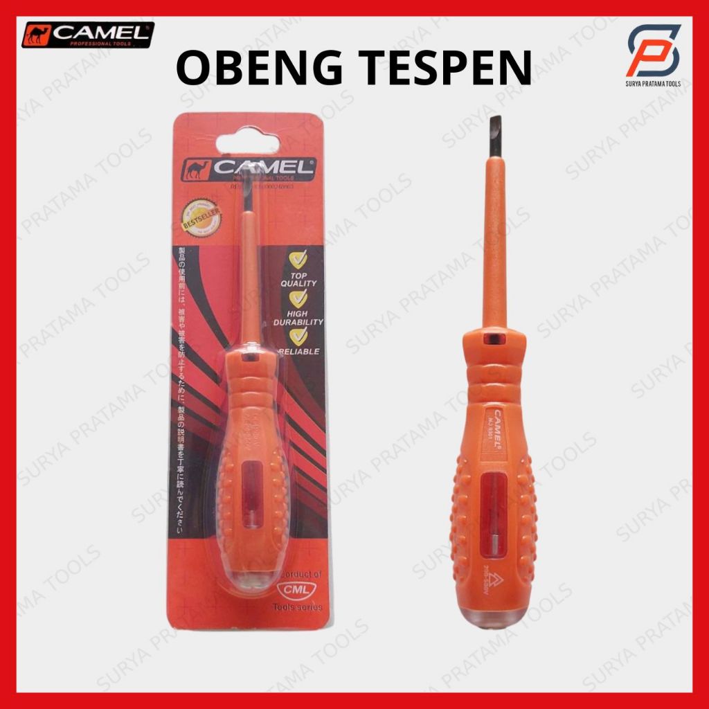 Obeng Tespen Listrik Camel / Obeng Test Pen / Obeng Elektrik Bagus