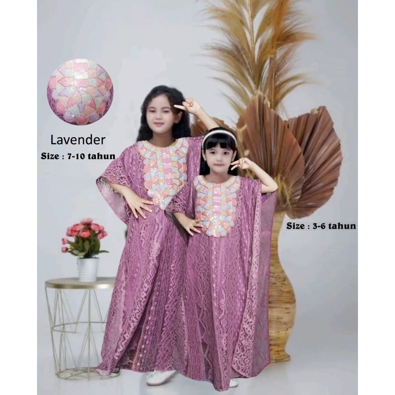Kaftan anak perempuan lebaran terbaru bahan brokat bordir bundayarti