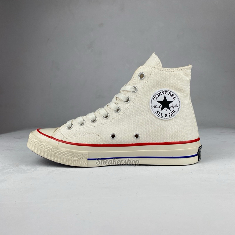 Sepatu Convers_ 70s Parchment - Sneakers Pria dan Wanita Broken White Tinggi Pendek Putih Tulang