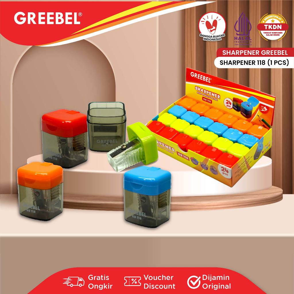 

GREEBEL Rautan Serutan Sharpener Pensil Tulis / Greebel Rautan 118 (PCS) / Rautan Pencil