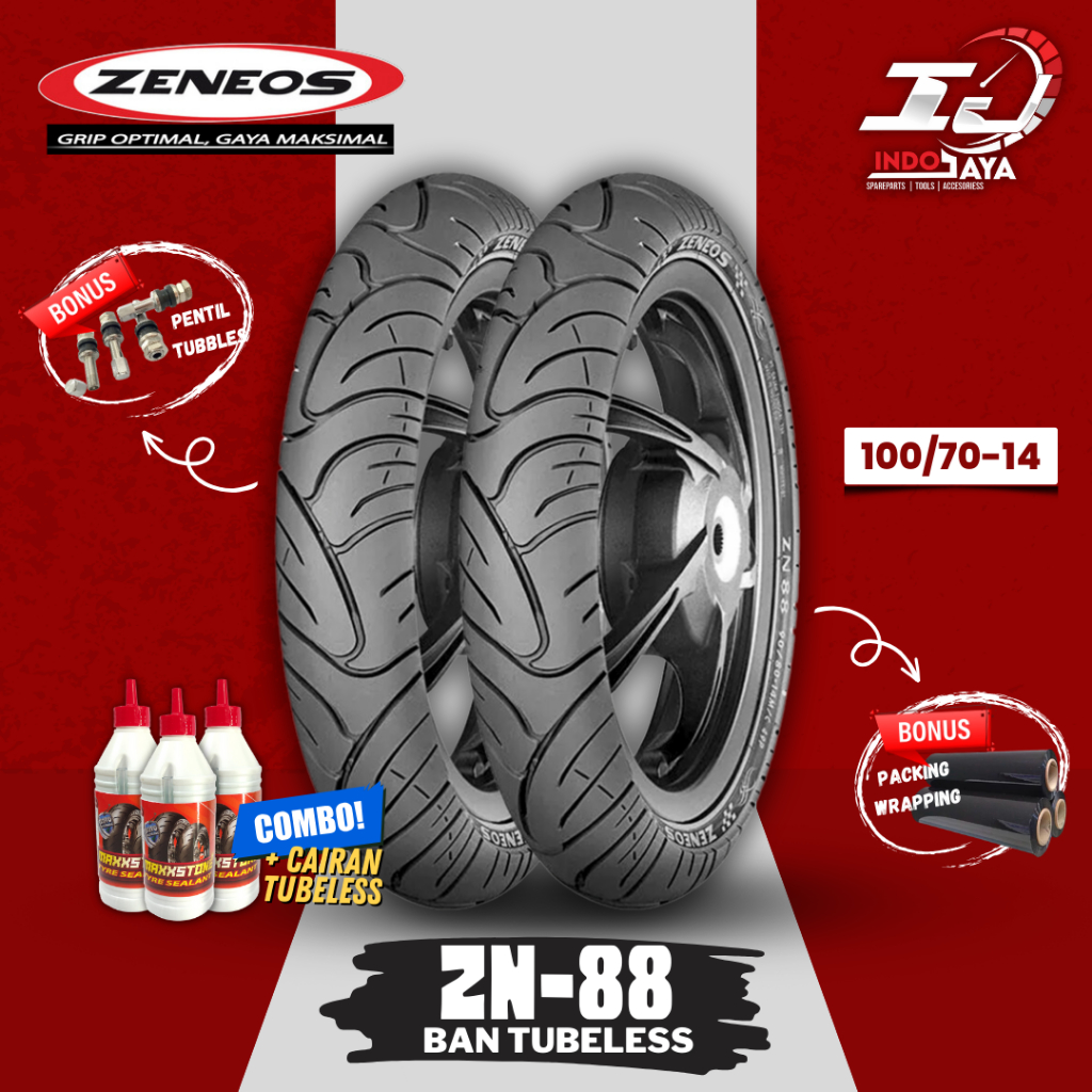 [READY COD] BAN LUAR TUBELESS ZENEOS ZN88 (100/70-14) RING 14 BAN MATIC DEPAN BELAKANG / ZN-88 / ZN 