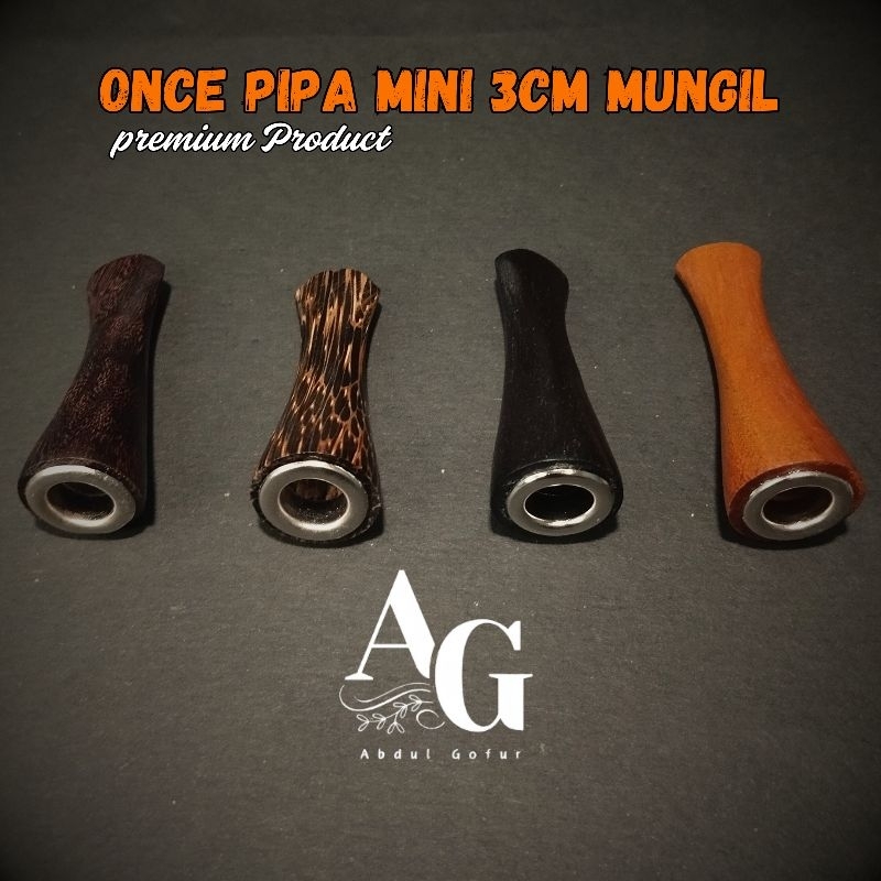 Once pipa pipo pipe rokok mini 3 cm kelor hitam galih asem original murah