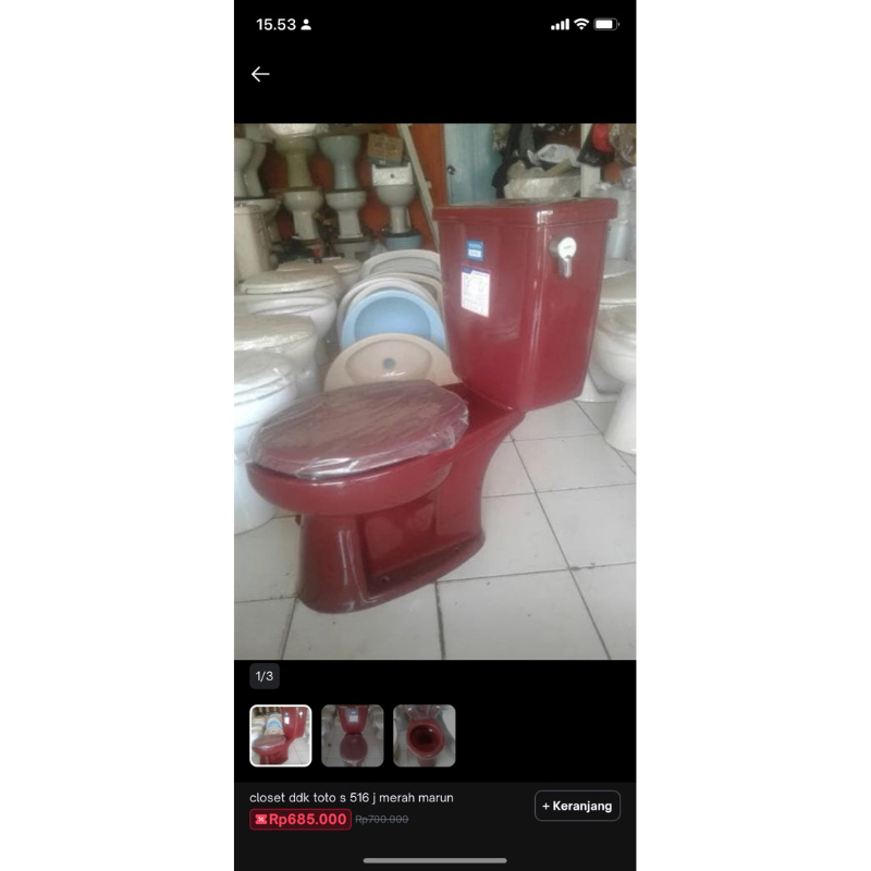 closet duduk Toto engkol samping marun