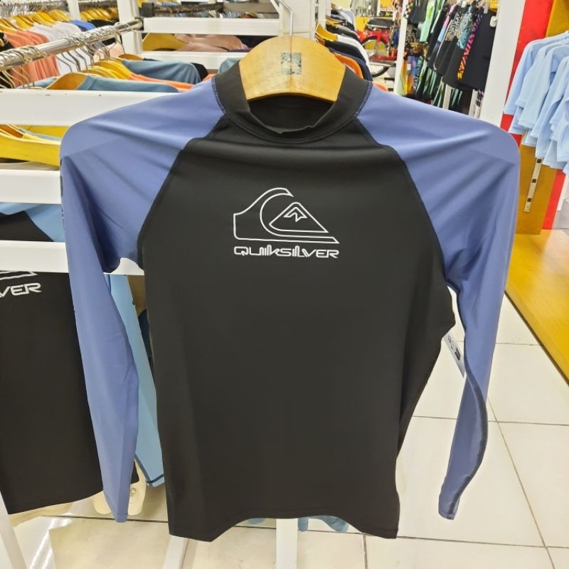 Baju Renang Rash Guard Quiksilver Pria Solid Streak 100% original