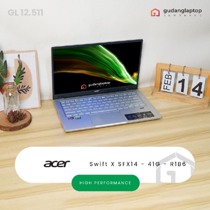 ACER Swift X SFX14 - 41G - R1B6 AMD Ryzen 5-5600U 16/512 Nvidia Geforce RTX 3050 + AMD Radeon Graphi