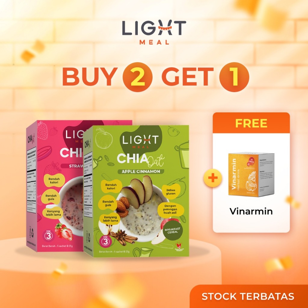 

[BUY 2 GET 1] CHIA OAT | Oatmeal Diet | Instan | Dengan Buah Asli | Rendah Gula