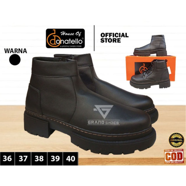 DONATELLO Sepatu Boot Fashion Tali Wanita Terbaru Casual Perempuan Original