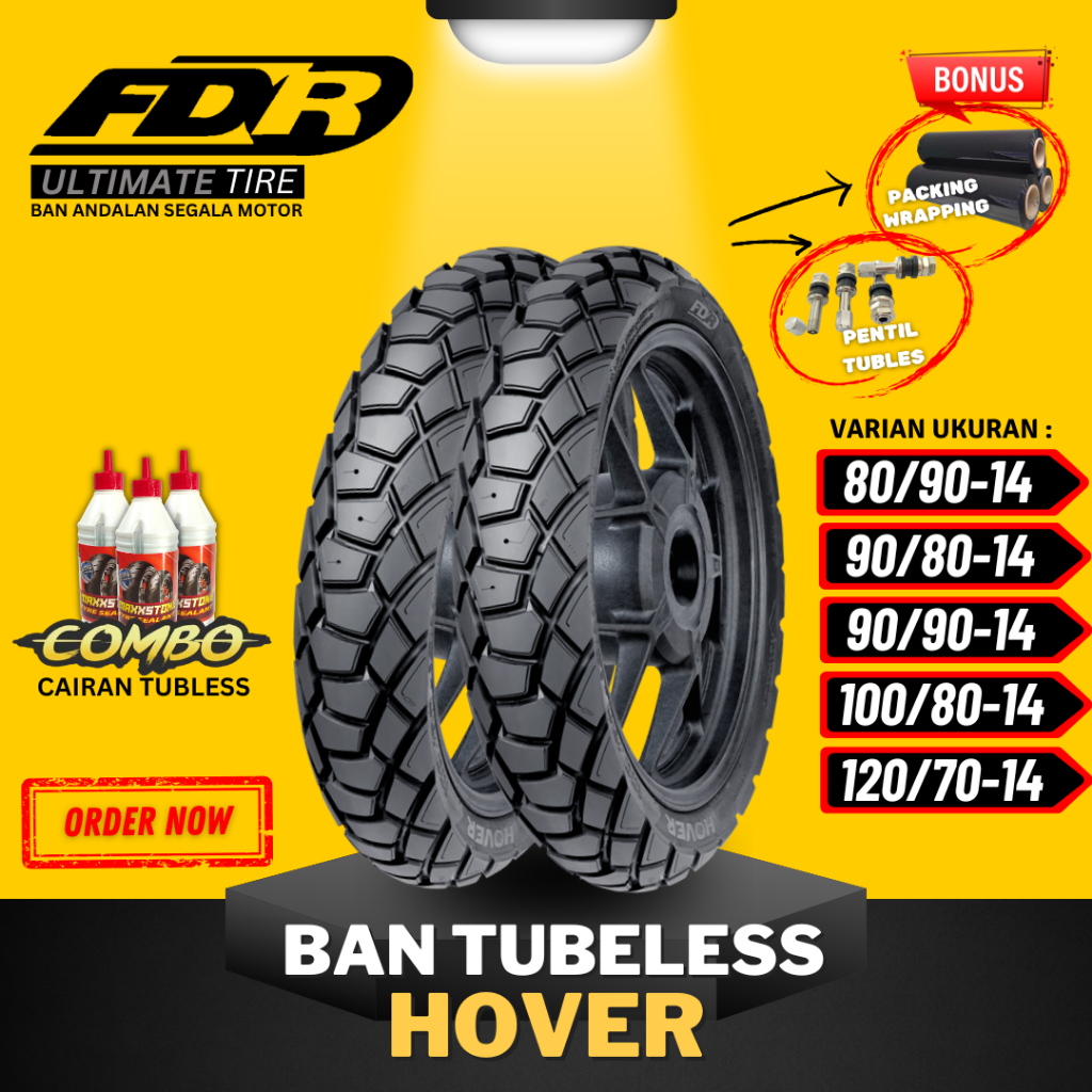 [READY COD] BAN FDR TUBELESS HOVER RING 14 / BAN LUAR FDR HOVER RING 14 ( 80/90-14 / 90/90-14 / 100/