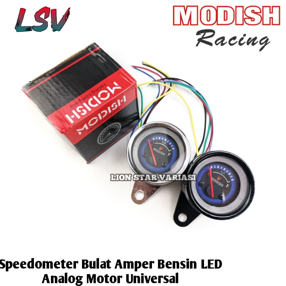 KODE Y37I Speedometer Amper Bensin Jarum LED Bulat 12 Volt Jarum Fuel Meter Bensin Analog Motor Univ