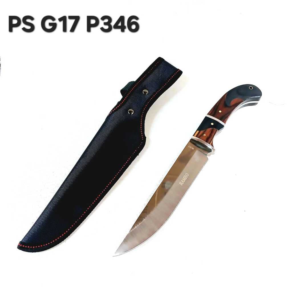Pisau Survival Rambo G17 Outdoor Camping Bushcraft