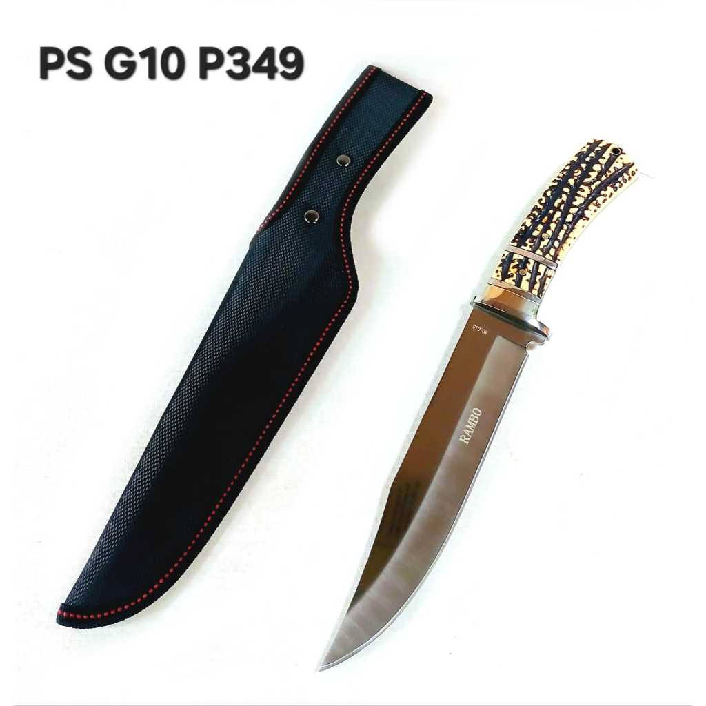 Pisau Survival Rambo G10 Camping Outdoor