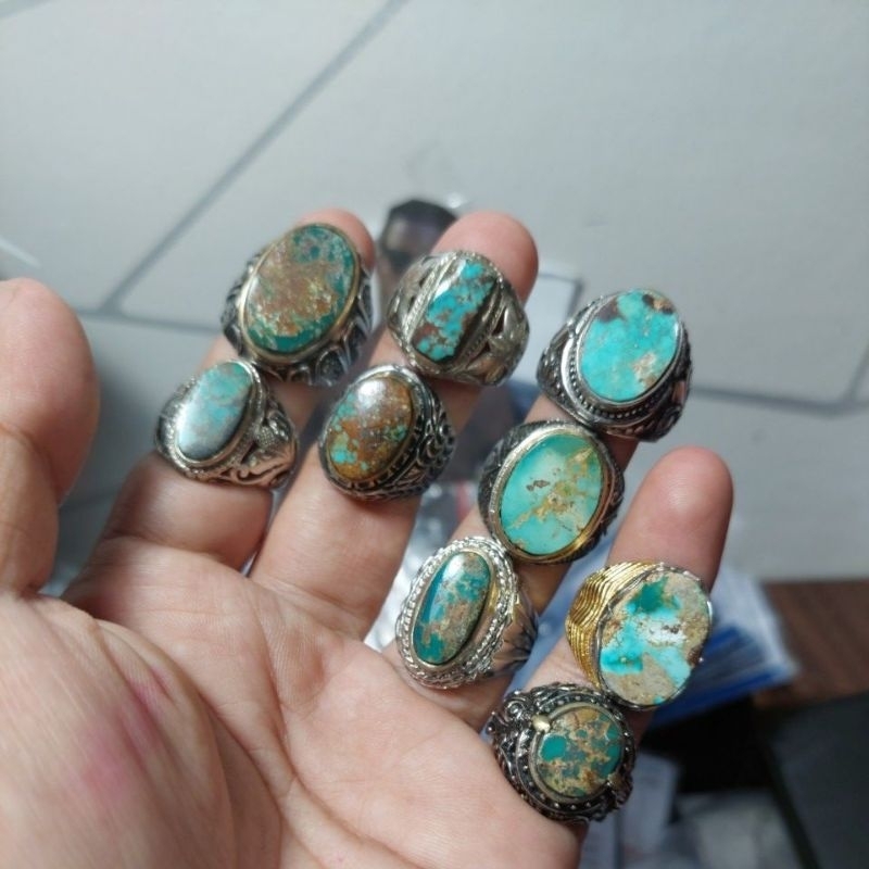 batu pirus persia asli natural