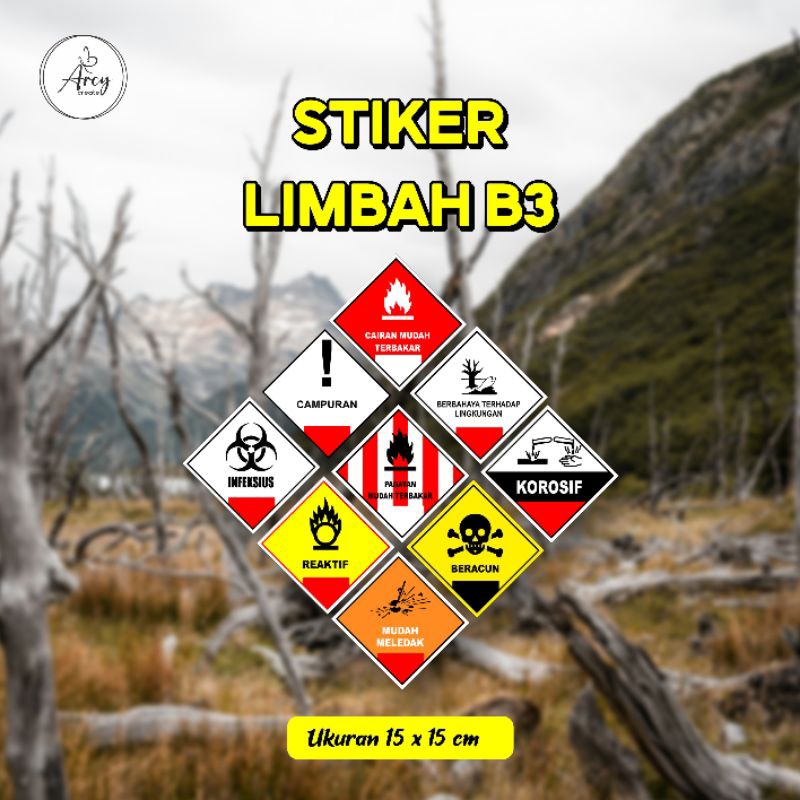 

Stiker Limbah Berbahaya Korosif Cairan Mudah Terbakar Limbah B3