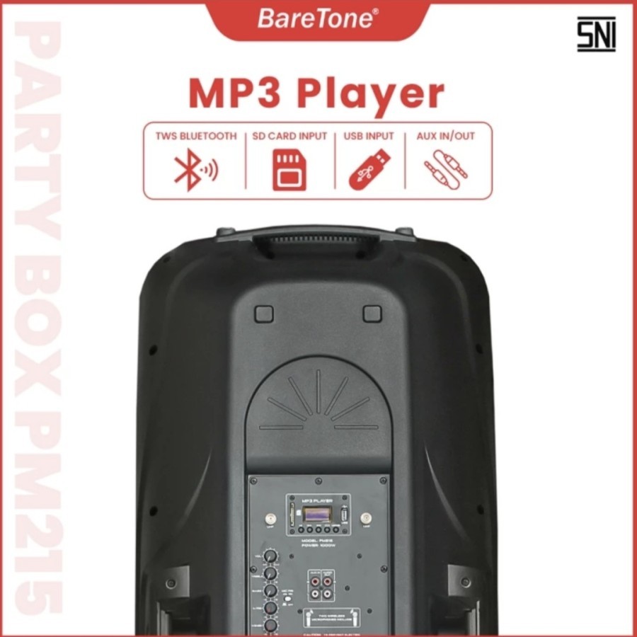 SPEAKER PORTABLE BARETONE 15 INCH DOBEL / PARTY BOX PM215 15 / PM 215 – ORIGINAL GARANSI