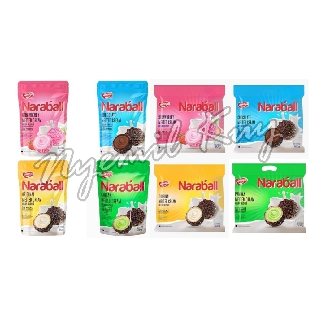 

Naraya NARABALL Biscuit Wafer Ball Original Chocolate Strawberry Pandan Melted Cream - Wafer Salut Cookies Mellow Delicious Rasa Original Cokelat Vanilla Stroberi Pandan - Biskuit Wafer Salut Kukis isi Krim 80g-300g