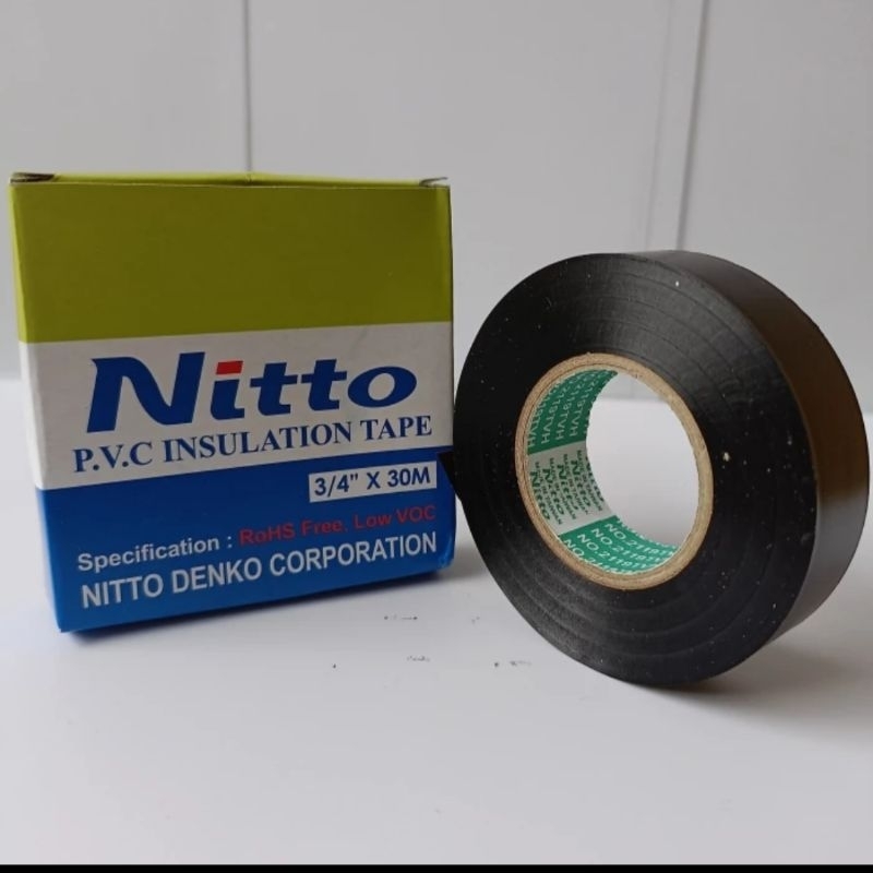 Isolasi kabel Listrik Nitto Lakban Hitam merah kuning biru Nito