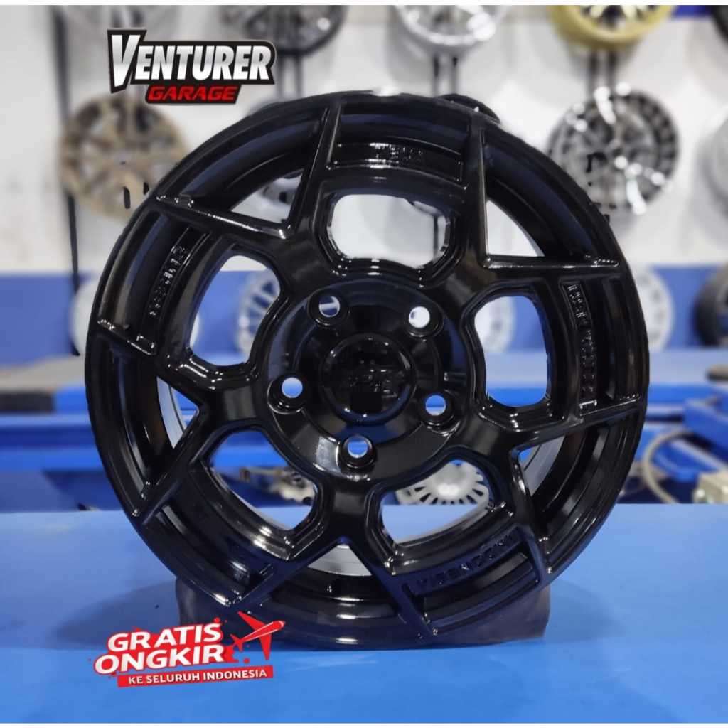 Velg Mobil Grandmax Luxio Ertiga Apv R14 HSR WHEEL DESING DECA Ring 14 Glossy Black