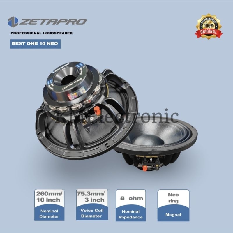 Komponen speaker 10 inch neo Zetapro bestone 10 neo / Zetapro Original