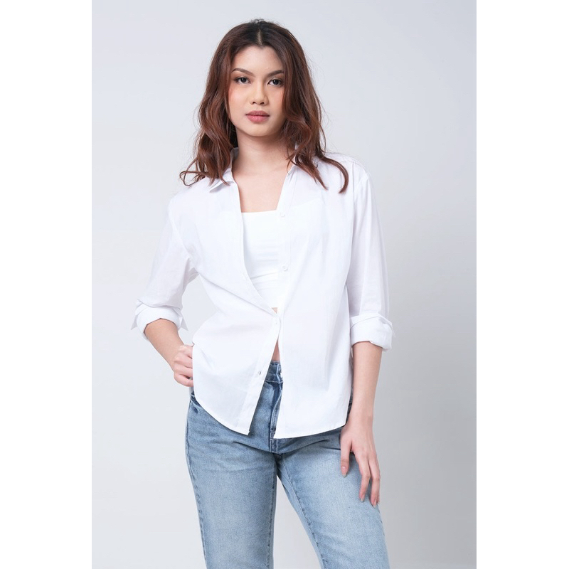 LOGO JEANS KEMEJA PUTIH ORIGINAL 100%