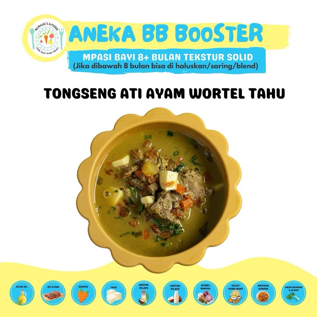 

TONGSENG ATI AYAM WORTEL TAHU BYMOMAXEL (CATERING MAKANAN BAYI MPASI FROZEN BEKU/PENAMBAH BERAT BADAN ANAK)