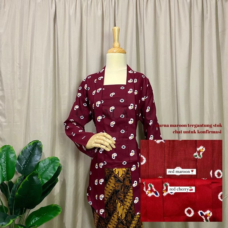 batik atasan tunik kutu baru motif jumputan-atasan wanita-batik modern-model kutubaru-jumbo big size