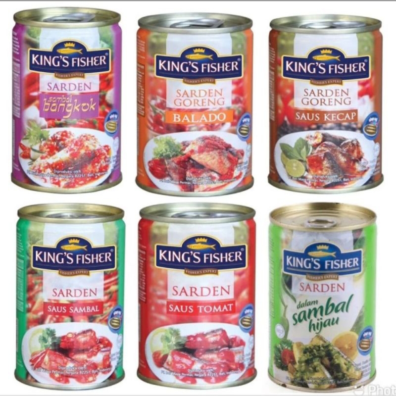 

KING'S FISHER SARDINES 155 gram ALL VARIAN / IKAN KALENG KING FISHER