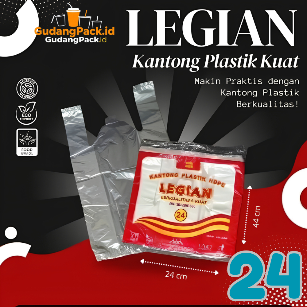 Kantong Plastik Bening HD uk 24 / Kantong Kresek Plastik Bening Ukuran 24