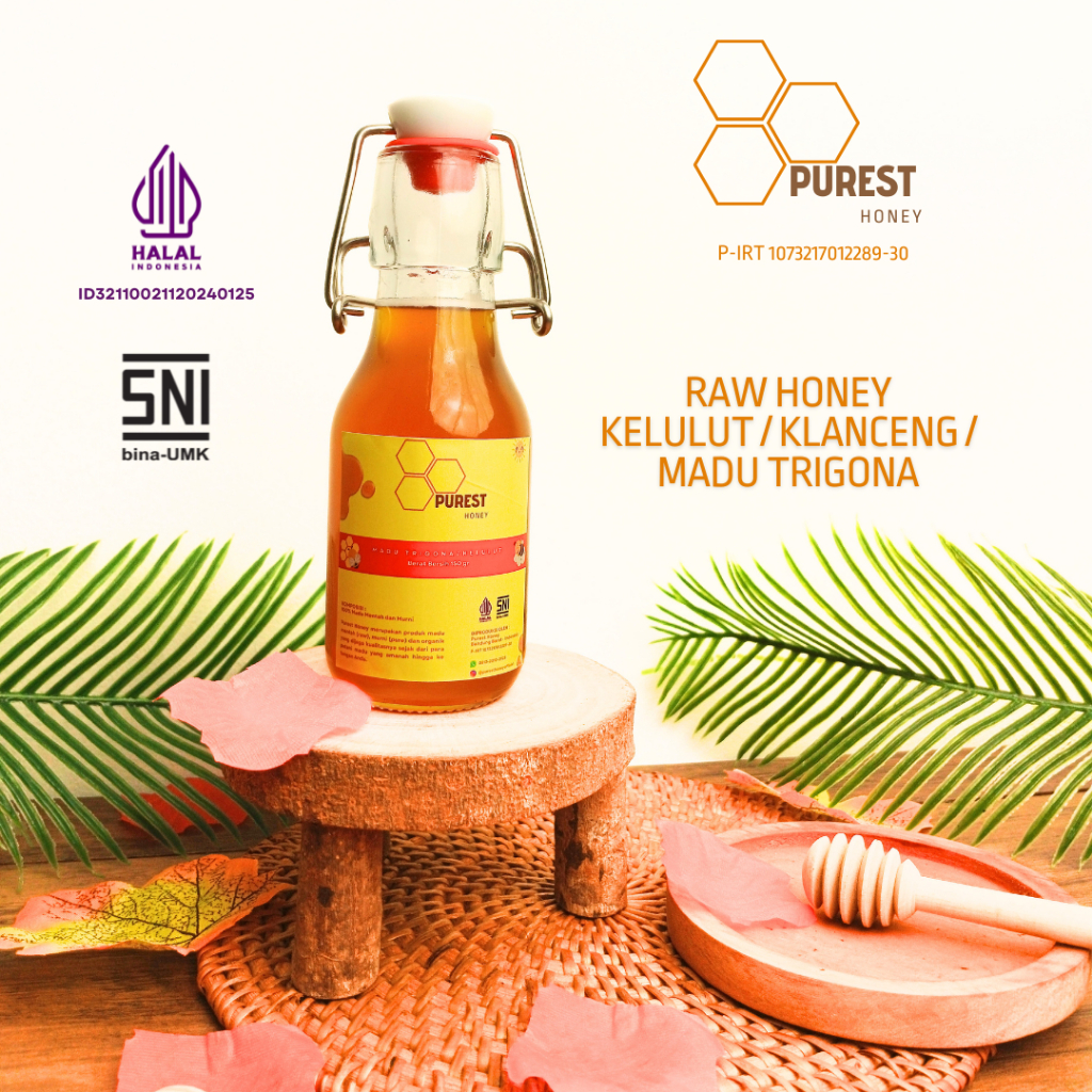 

Purest Honey - Madu Mentah Trigona Kelulut Klanceng - Botol Kaca