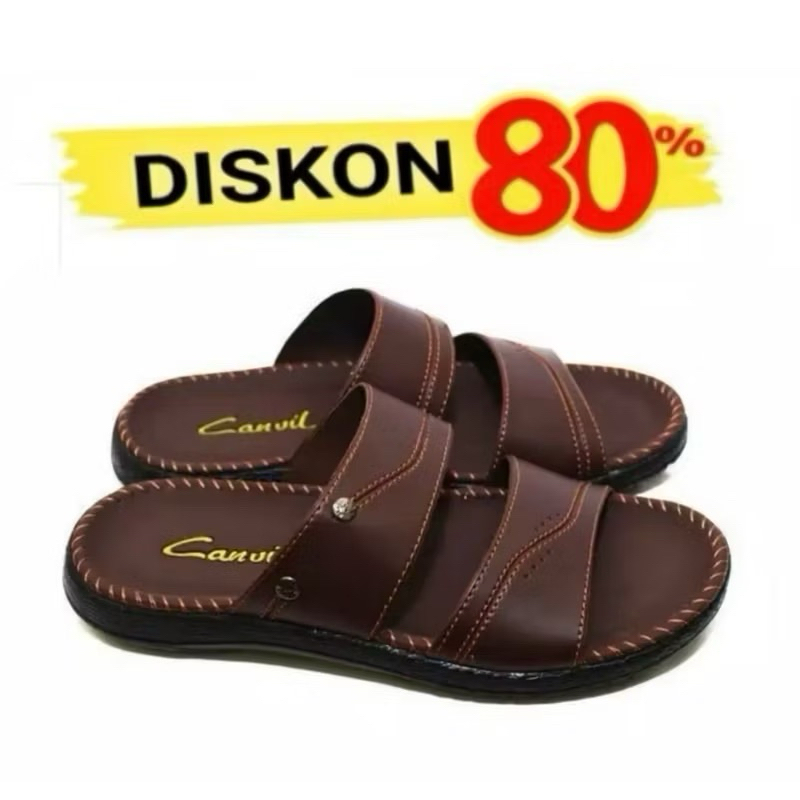 Sandal Kulit Pria / Sandal Jepit pria / Sandal Slop Kulit Pria / Sandal Distro Kekinian Terbaru