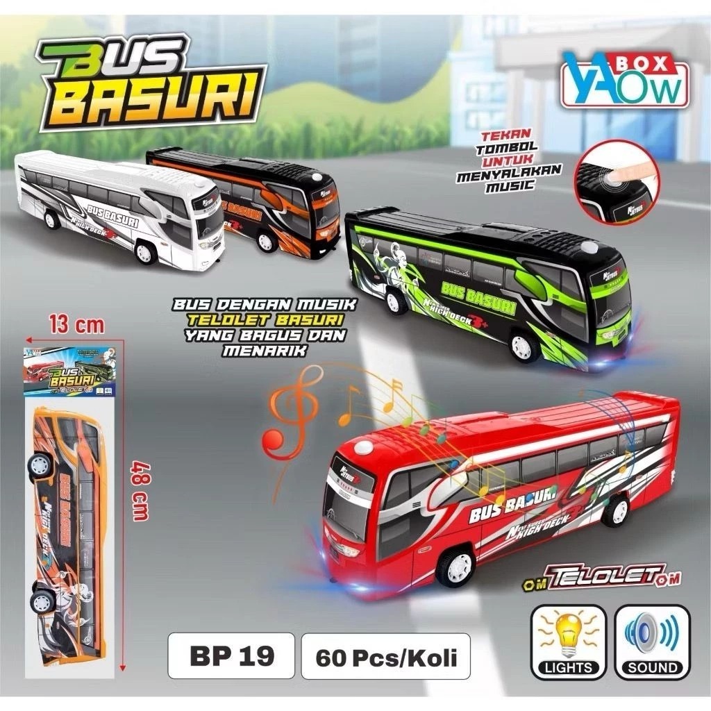 MAINAN Anak RC BUS BASURI TELOLET 6176D Remote Control Basuri RC Bus Telolet Suara Telolet
