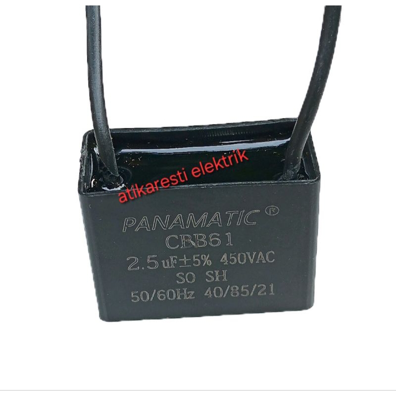kapasitor kipas 2.5uF 450V  kotak + kabel Cap CBB61