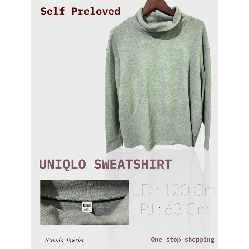 [Preloved] Uniqlo Sweatshirt Turtleneck - Baju Daily - Atasan Wanita - Sweater