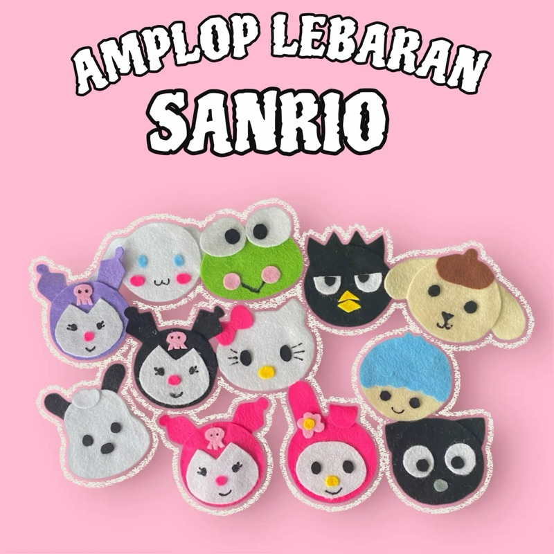 

Amplop lebaran karakter sanrio isi 12 pcs bahan flanel karakter sanrio dikirim random