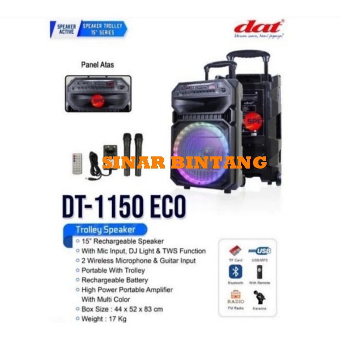 SPEAKER TROLLEY  PORTABLE DAT DT 1150 ECO+ SPEAKER PORTABLE DAT DT1150ECO+ DT-1150 ECO+ ORIGINAL DAT