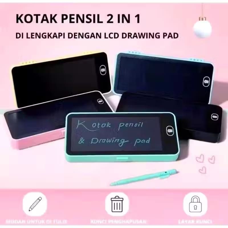 

Kotak Pensil Drawing Box 2 in 1 LCD Writing Drawing Pad