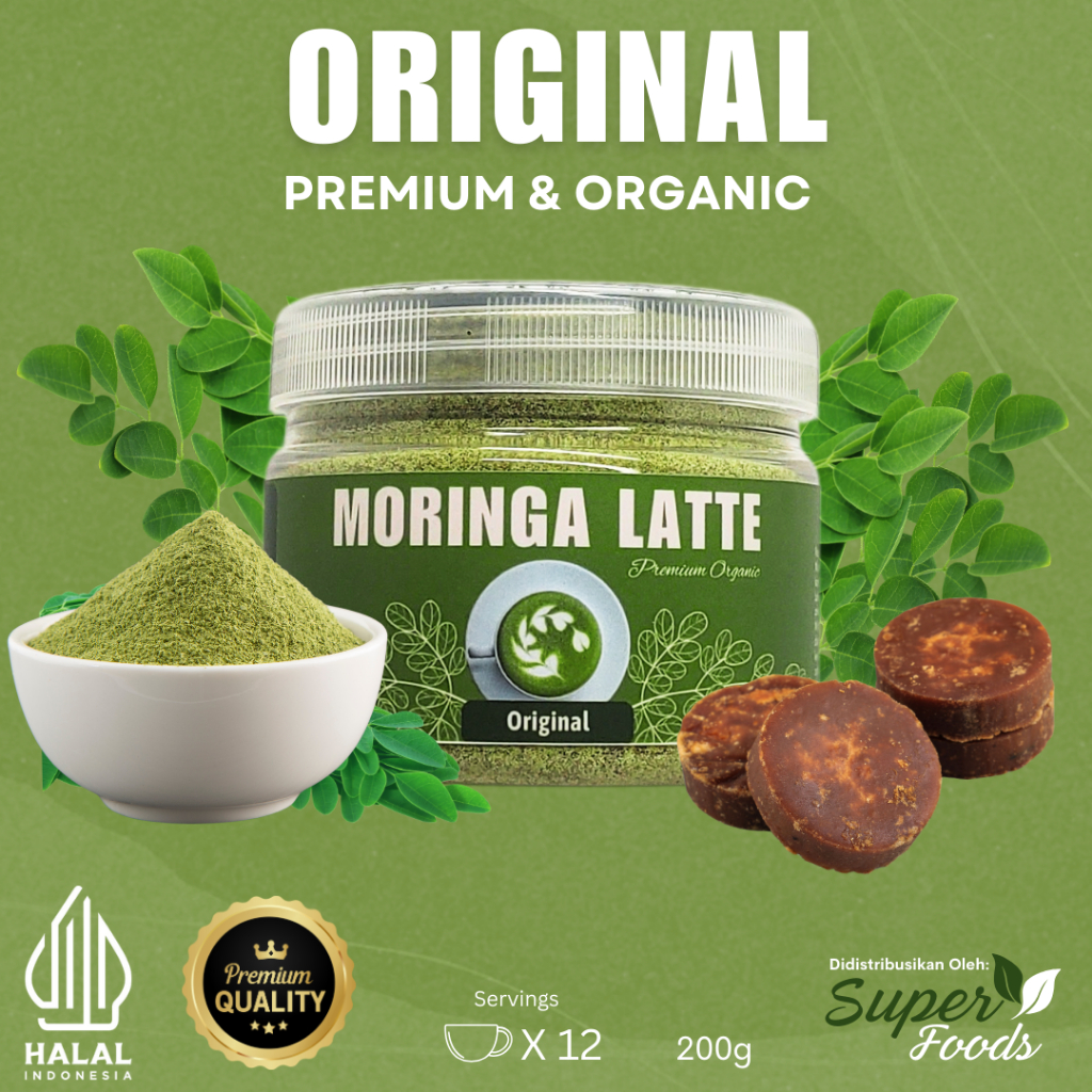 

Moringa Latte Superfoods Rasa Original 200gram (organik)(kelor)(PREMIUM)