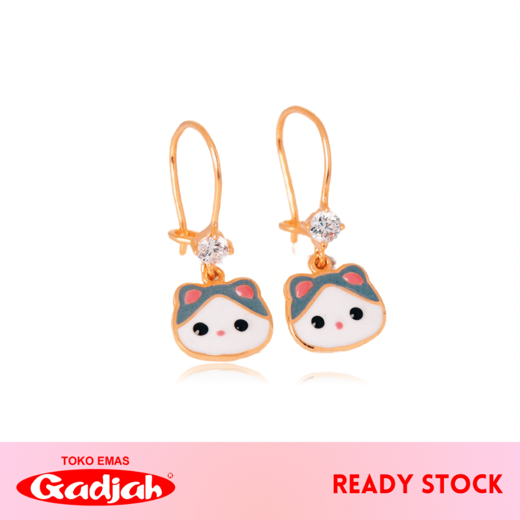 Anting Emas Kawatan Anak Kucing Anggora Cat - Toko Emas Gadjah