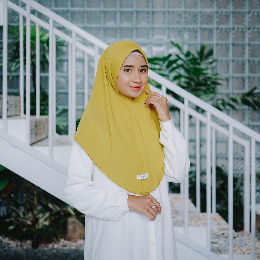 BUNARA - Hijab Bergo Malay Maysa Instan Softpad-Jersey Premium-Allsize-Hijab Daily Simple & Stylist