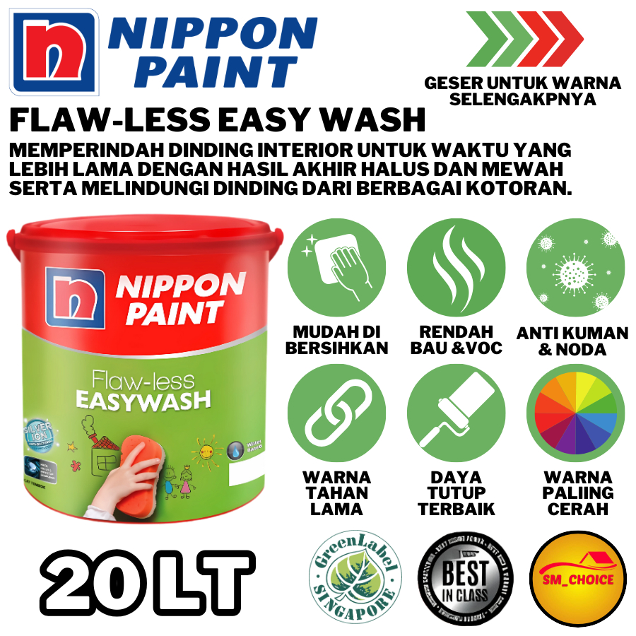 [PART 1] FLAWLESS EASYWASH 20LT NIPPON PAINT FLAWLESS EASYWASH 20 LT CAT TEMBOK ANTI NODA NIPPON PAI