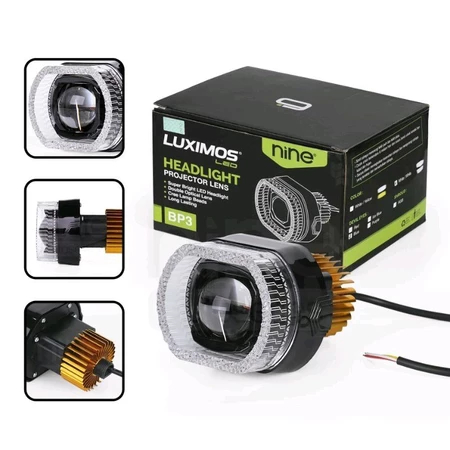 Luximos Headlight Projector Lens BP3 LAMPU LED PROJI BILED KRISTAL 3 INCH DEVIL SHOURD RGB NINE LUXI