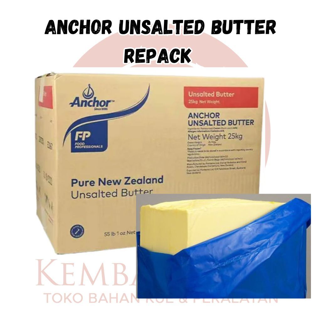 

Anchor Pure New Zealand Unsalted Butter Repack 1 kg -Gosend/Grab Only!!