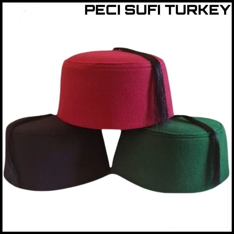 Terlaris - PECI KOPIAH SUFI PECI ALADIN TURKI Peci Turki Kuncir Kopiah Aladin Songkok Sufi