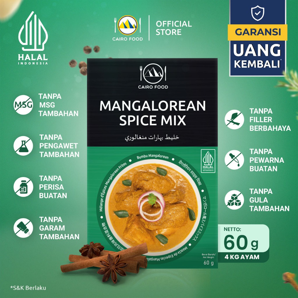 

Bumbu Mangalorean Sehat – Tanpa MSG, 100% Rempah Murni | Cairo Food