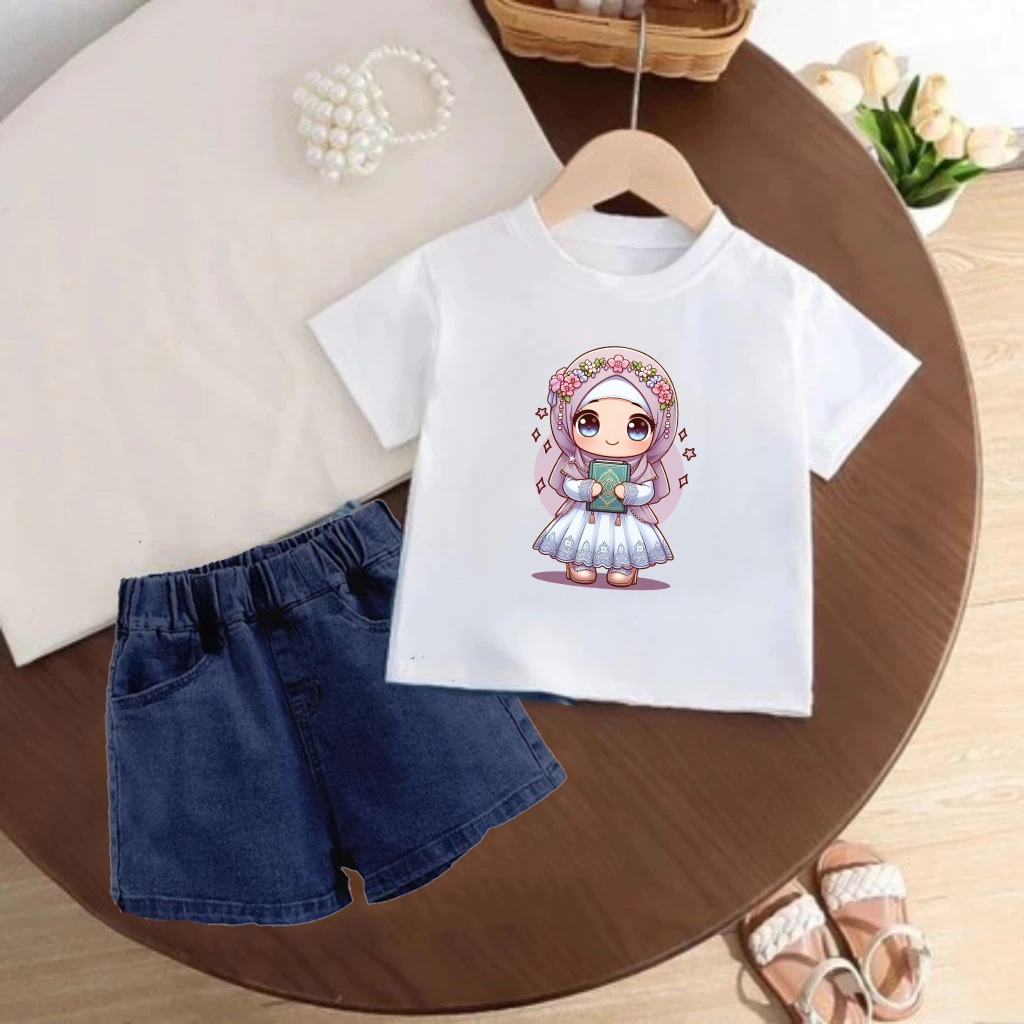 ALESHA - Setelan Anak Perempuan Ataya Karakter Kartun Lucu Terlaris DTF / Fashion Oneset HIJAB colle