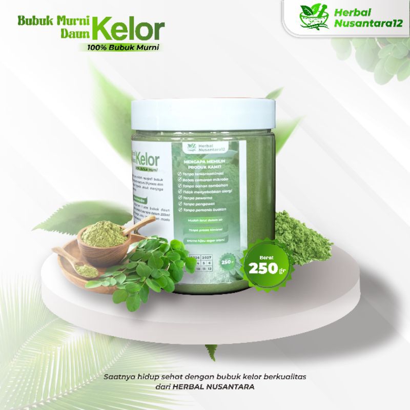 

Bubuk daun kelor premium kemasan premium 250 gram toples