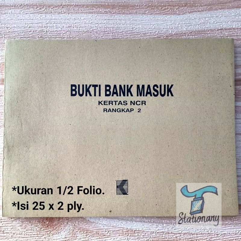 

Buku Bukti Bank Masuk 1/2 Folio, 2 Rangkap.